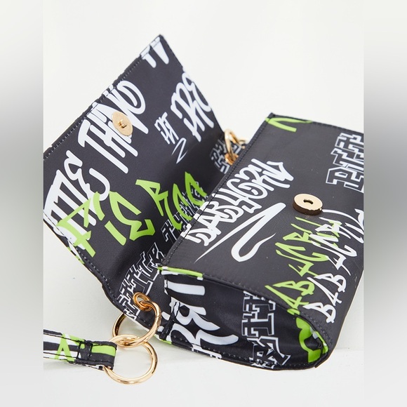 New Black Gothic Multi Font Shoulder Bag - Picture 4 of 5